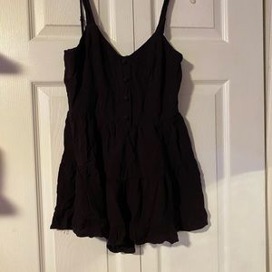 New Francesca’s Button Up Navy Blue Romper